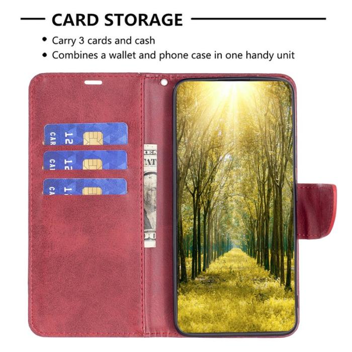 OEM - Samsung Galaxy A37 Plånboksfodral Konstläder Skydd - Röd