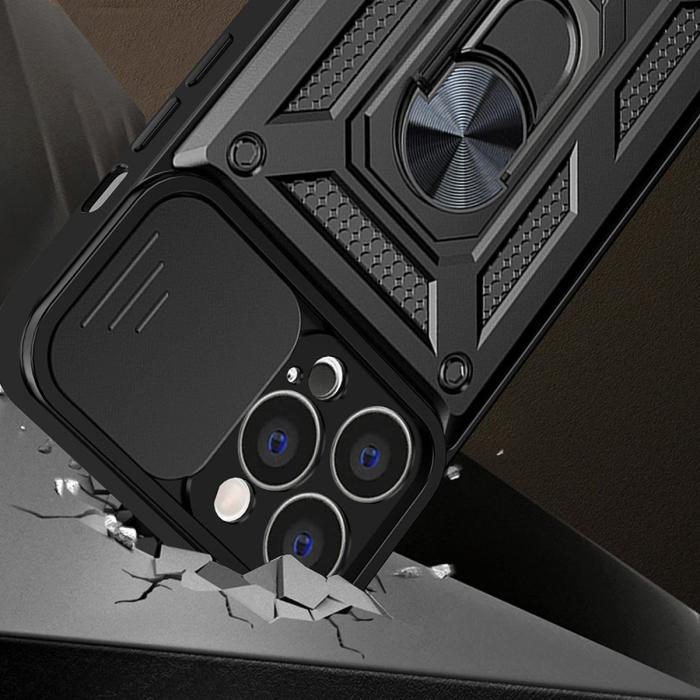 OEM - Motorola Moto G62 5G Skal Ringhållare Hybrid Armor Camshield - Svart