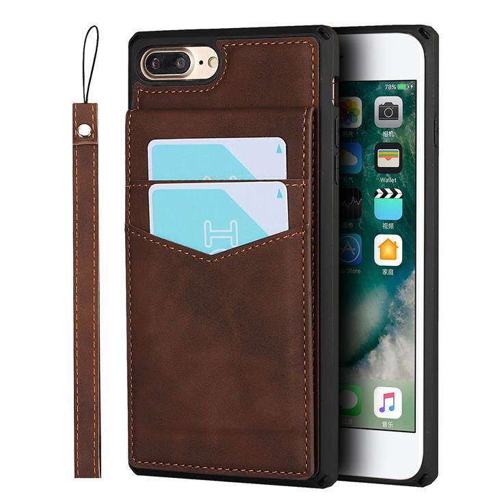 Skal med Kortplatser till iPhone 7/8 Plus - Brun | 2353 | AlltMobil