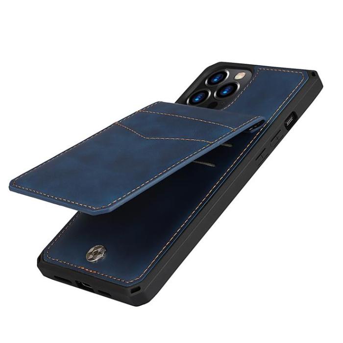 OEM - Skal med Kortplatser till iPhone 12 Pro Max - Blå