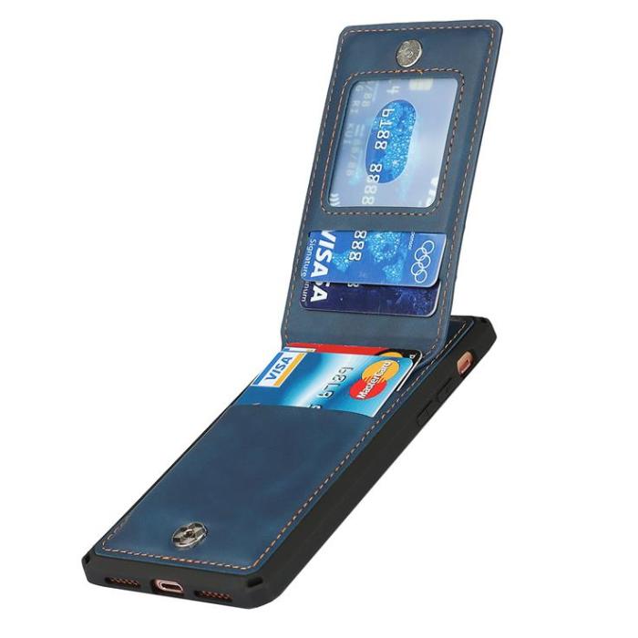 OEM - Skal med Kortplatser till iPhone 7/8/SE 2020 - Blå