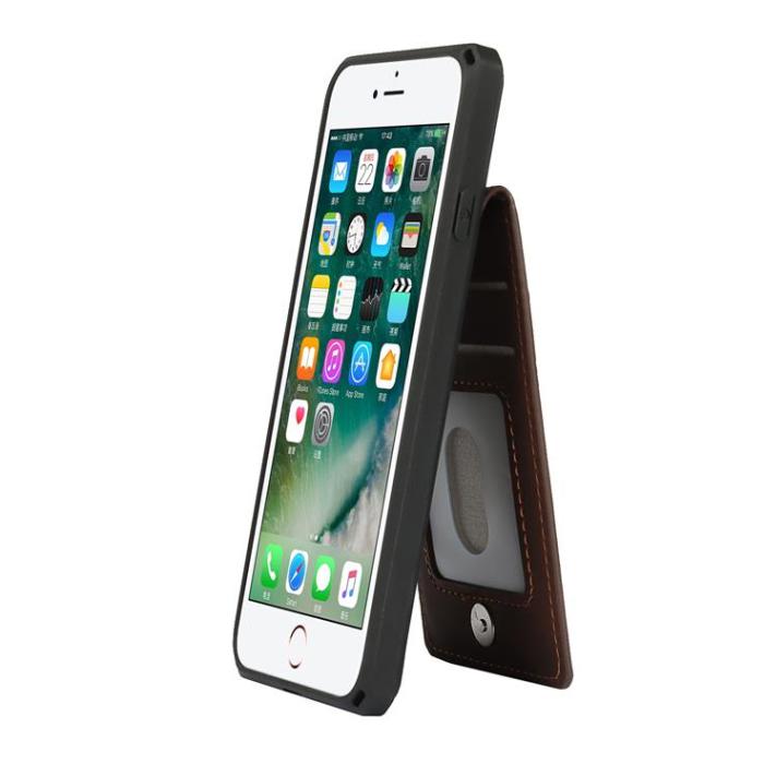 OEM - Skal med Kortplatser till iPhone 7/8/SE 2020 - Brun