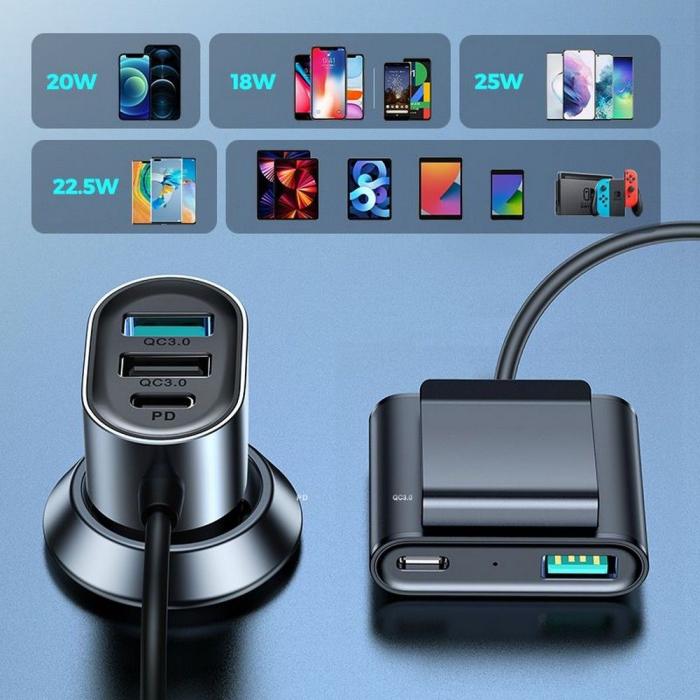 Joyroom - Joyroom JR-CL05 5-Port Usb Billaddare 72W - Svart