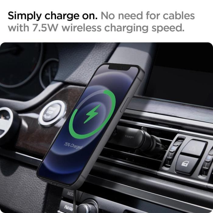 UTGATT - Spigen Magnetic Magsafe Vent billaddare 7.5w - Svart