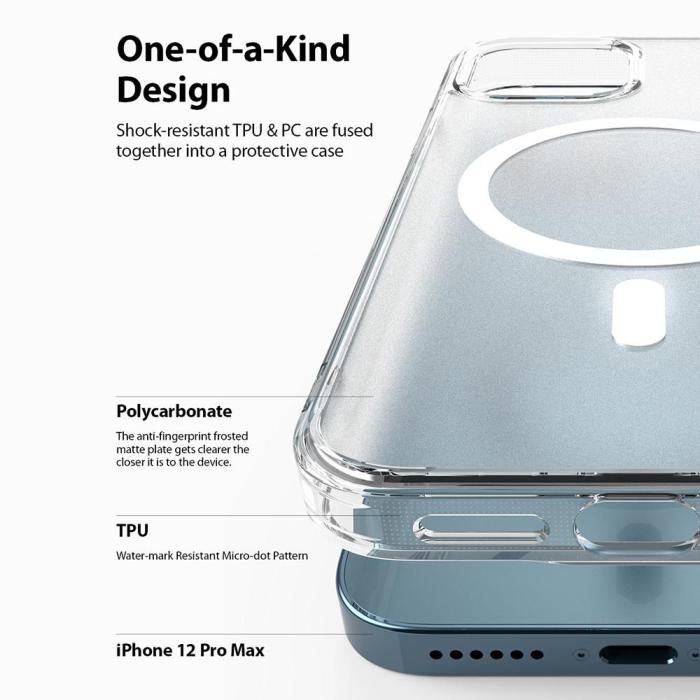 UTGATT5 - Ringke Fusion Magnetic Magsafe Skal iPhone 12 Pro Max - Matte Clear