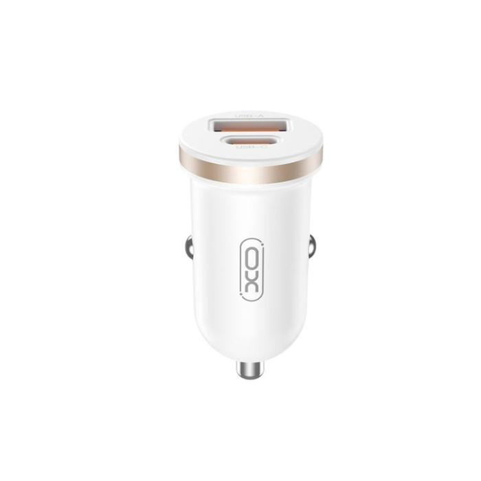 XO - XO Billaddare 30W 1xUSB-A 1xUSB-C CC56 - Vit