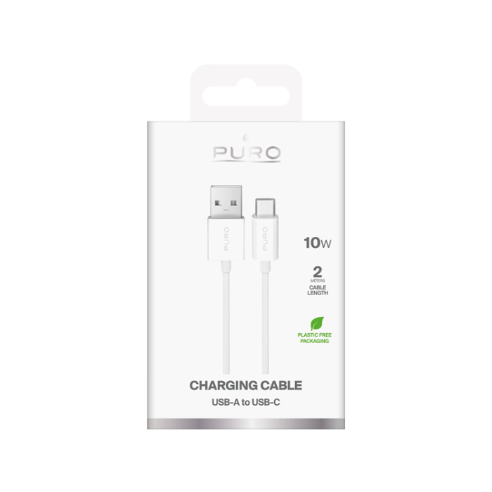 Puro - Puro USB-A till USB-C Kabel TPE 10W 2m - Vit