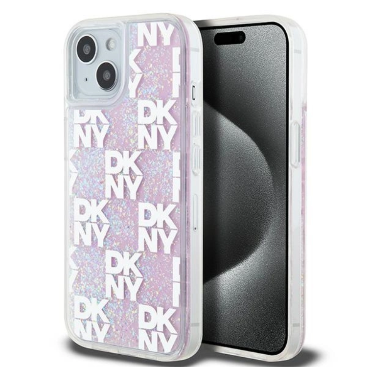 DKNY iPhone 14 Mobilskal Liquid Glitter Multi Logo - Rosa | 2353 | AlltMobil
