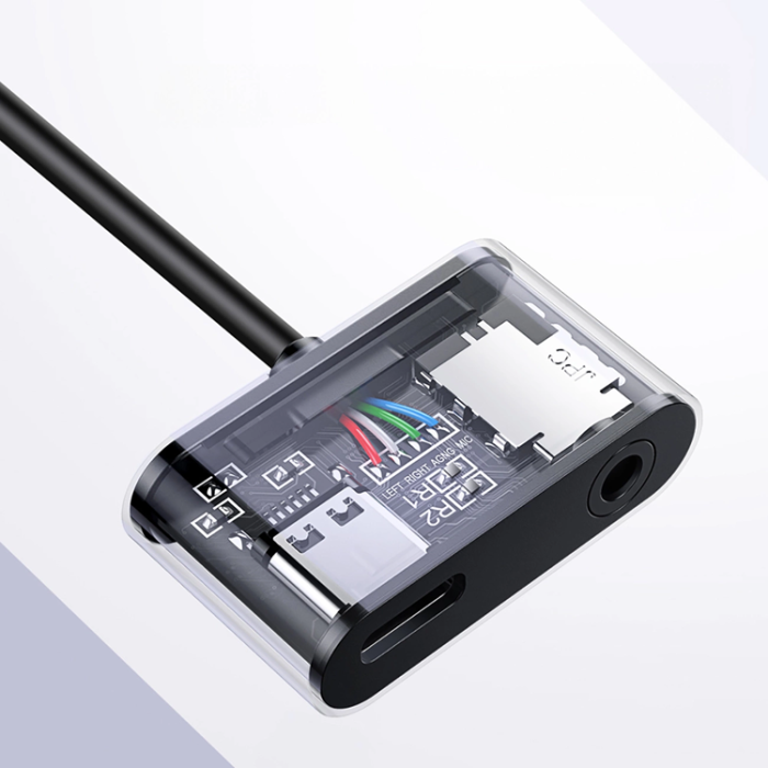 Ugreen - Ugreen Audio Adapter USB-C till USB-C, Miniuttag 3.5 mm - Grå