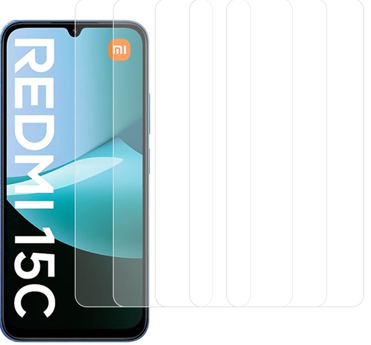 [5-Pack] Xiaomi Redmi 15C Härdat Glas Skärmskydd 2.5D - Clear | 5468 | AlltMobil