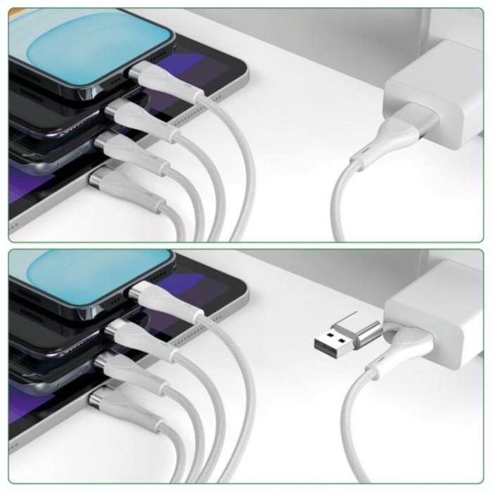 4smarts - 4smarts 4in1 USB-C Till USB-C/Lightning/Micro-USB Kabel 1.2m - Vit