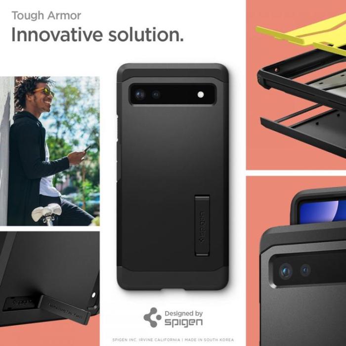 Spigen - Spigen Tough Armor Skal Google Pixel 6a - Svart