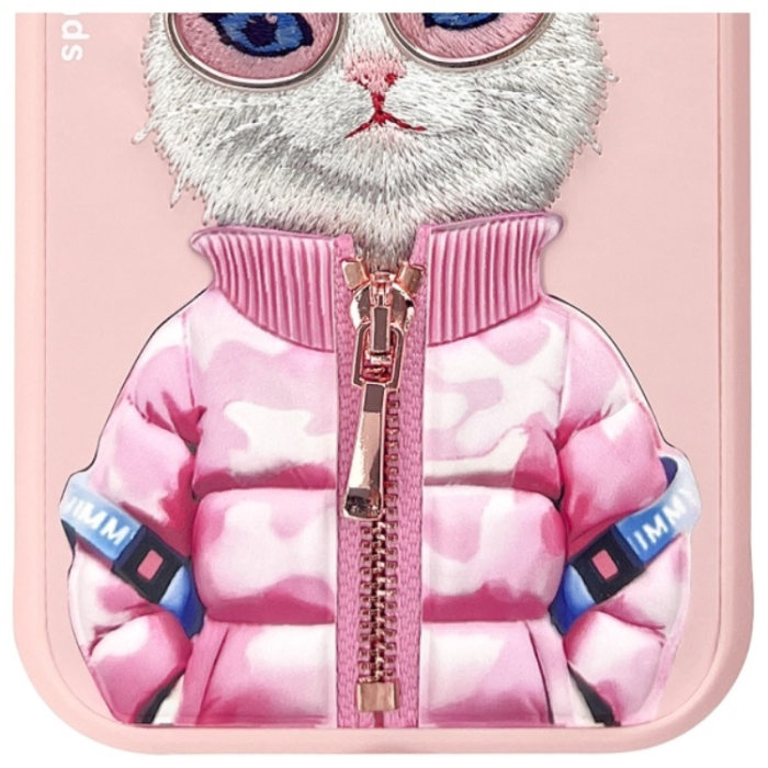 NIMMY - Nimmy iPhone 15 Mobilskal Cool & Cute 2.0 Cat - Rosa