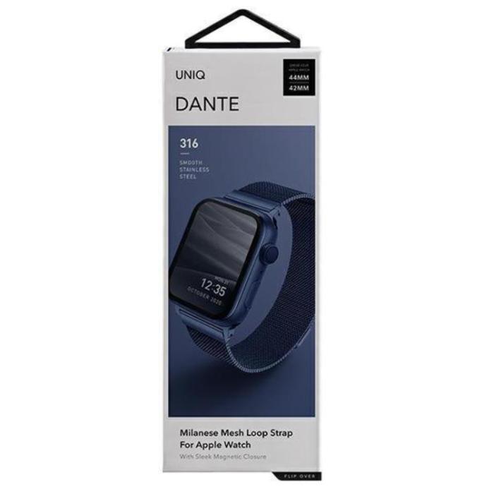 UNIQ - Uniq Apple Watch 4/5/6/7/SE (42/44/45mm) Armband Stainless Steel - Cobalt Blå