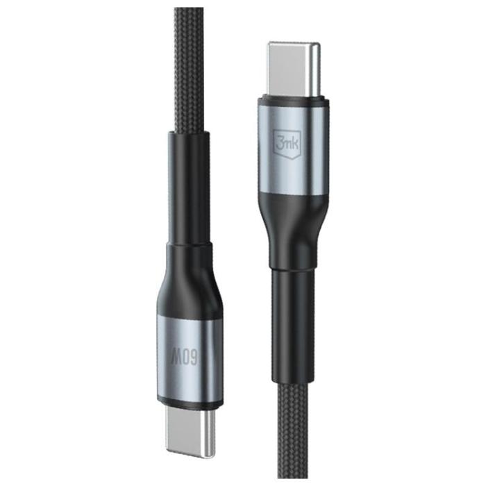 3MK - 3MK USB-C till USB-C 60W kabel 20V/3A 2m N-SERIES Hyper - Svart