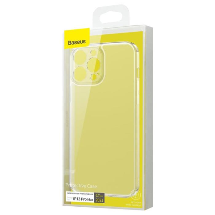 BASEUS - Baseus Frosted Glasskydd Skal iPhone 13 Pro Max - Transparent