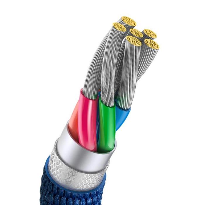 BASEUS - Baseus USB Till USB-C 100W 2m Kabel Crystal Shine - Blå