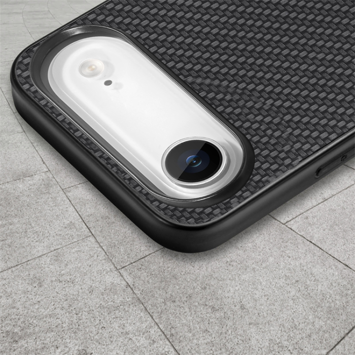 A-One Brand - iPhone Air Mobilskal Carbon Fiber PU Läder - Svart