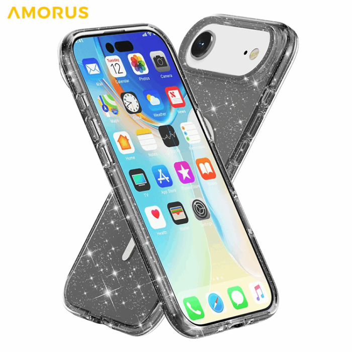 AMORUS - AMORUS iPhone Air Mobilskal Magsafe Glitter Powder PC + TPU