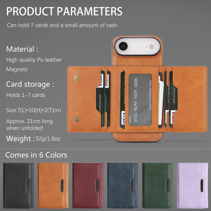 A-One Brand - iPhone Air Mobilskal MagSafe Kickstand Tri-fold Korthållare