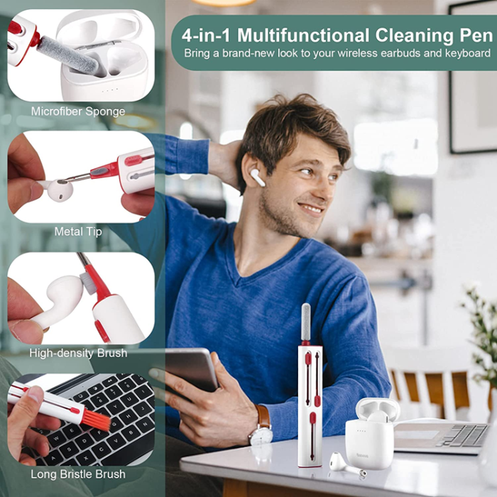 OEM - Multifunction Airpods 1/2/3/Pro Cleaner Kit med Soft Brush - Röd