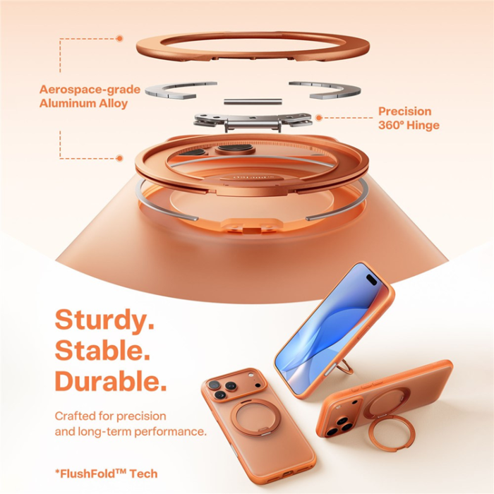 Torras - TORRAS iPhone 17 Pro Max Mobilskal MagSafe O Fitness - Orange