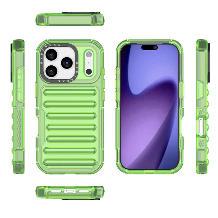 A-One Brand - iPhone 17 Pro Max Mobilskal Stripe Design Detachable - Grön
