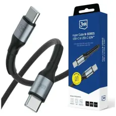 3MK - 3MK USB-C till USB-C 60W Kabel 20V/3A 3m N-SERIES Hyper - Svart