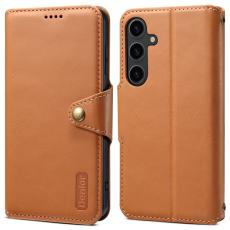 DENIOR - DENIOR Samsung Galaxy S24 Pl&aring;nboksfodral Konstl&auml;der - Khaki
