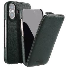 Melkco - MELKCO Mobilskal till iPhone 16 MagSafe Vertikal Flip &Auml;kta L&auml;der + PC - Gr&ouml;n