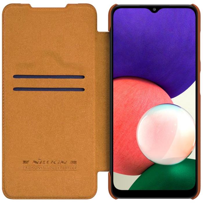 Nillkin - Nillkin Qin Läder Fodral Galaxy A22 4G - Brun