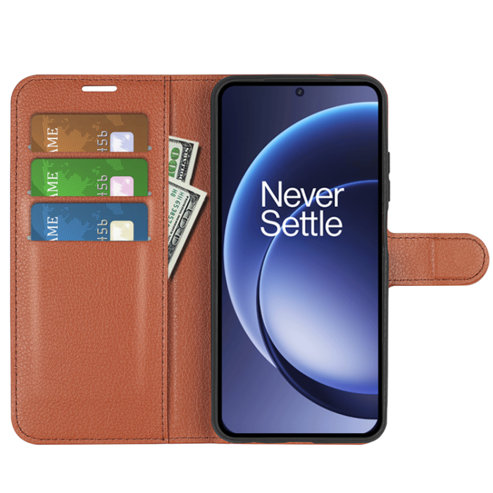 A-One Brand - OnePlus 15 5G Plånboksfodral Litchi Shockproof Konstläder