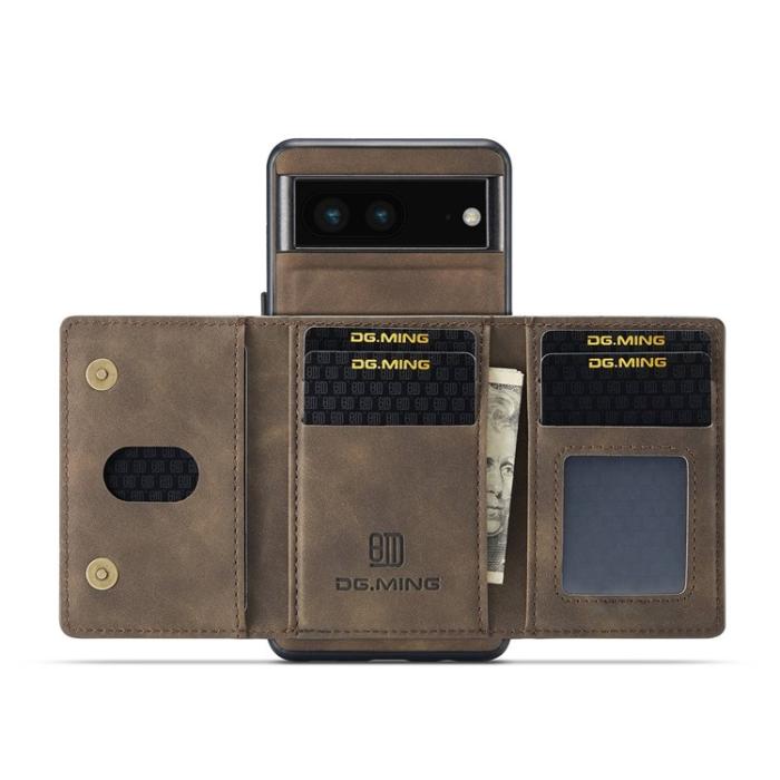 DG.MING - DG.MING Google Pixel 6a Plånboksfodral Detachable 2-in-1 M2 - Coffee