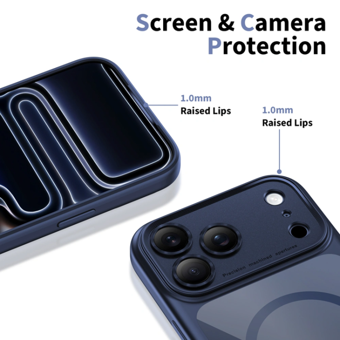 Tech-Protect - Tech-Protect iPhone 17 Pro Mobilskal Magsafe Peak - Mörkblå/Clear