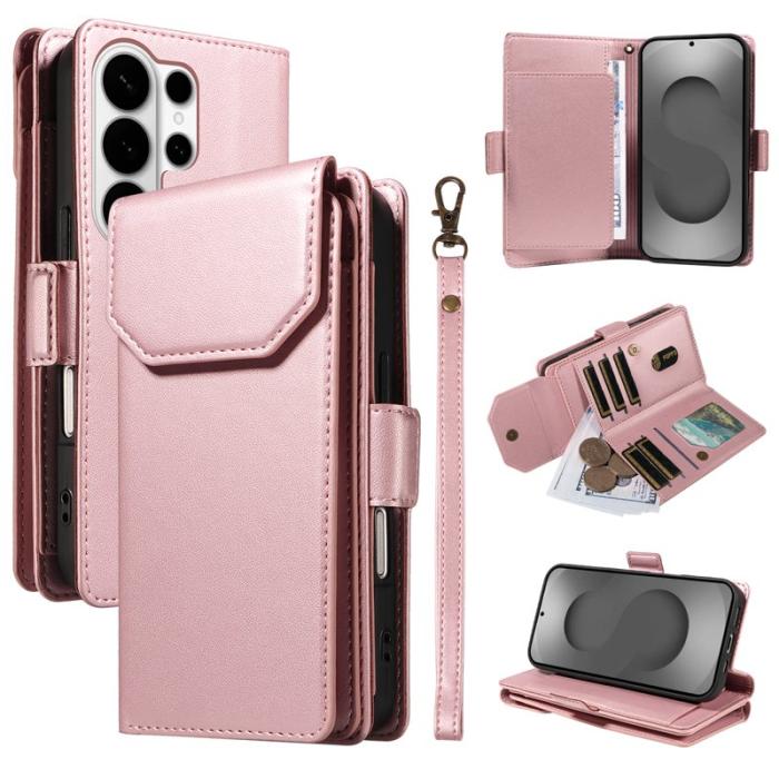 OEM - Mobilskal till Samsung Galaxy S26 Ultra KonstLäder Ställ - Roséguld