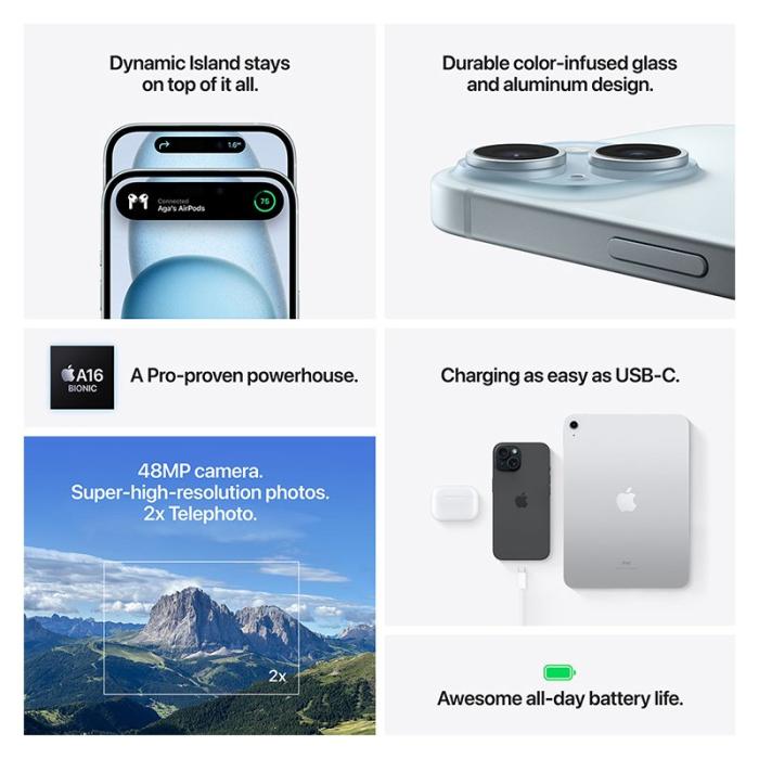 Apple - Apple iPhone 15 512GB 6GB RAM - Grön