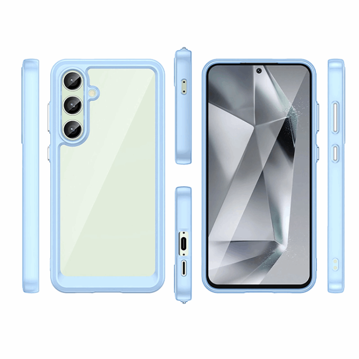 OEM - Galaxy S24 FE Mobilskal Outer Space med Ram - Blå