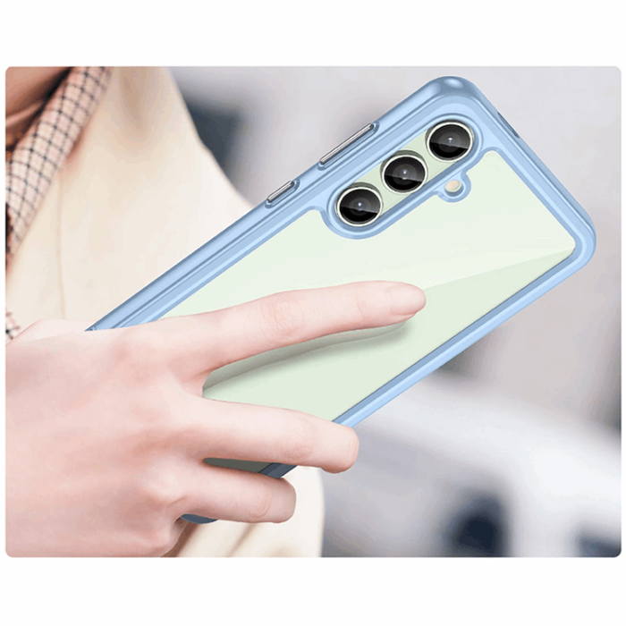 OEM - Galaxy S24 FE Mobilskal Outer Space med Ram - Blå