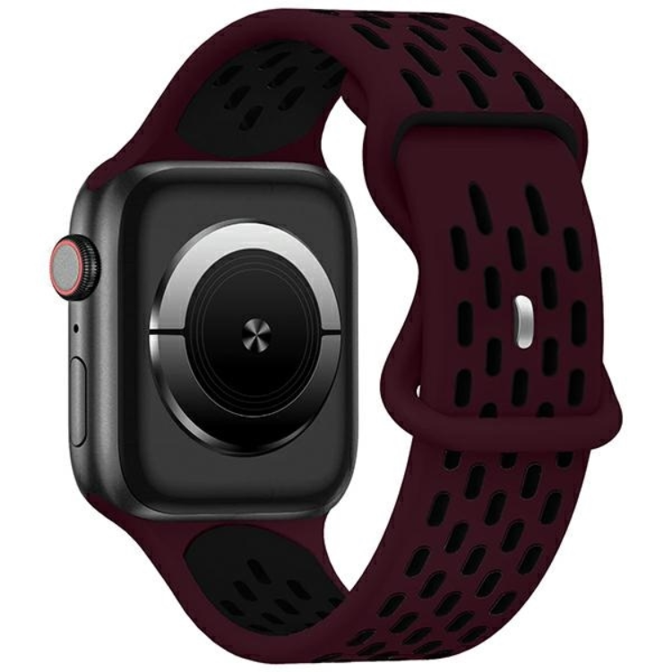 Beline Apple Watch (42/44/45/49mm) Armband Sport Silikon - Röd/Svart | 5123 | AlltMobil