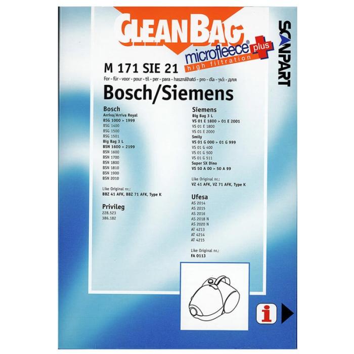 CLEANBAG - CLEANBAG Microfleece+ Dammsugarpåse Bosch/Siemens K 4+1