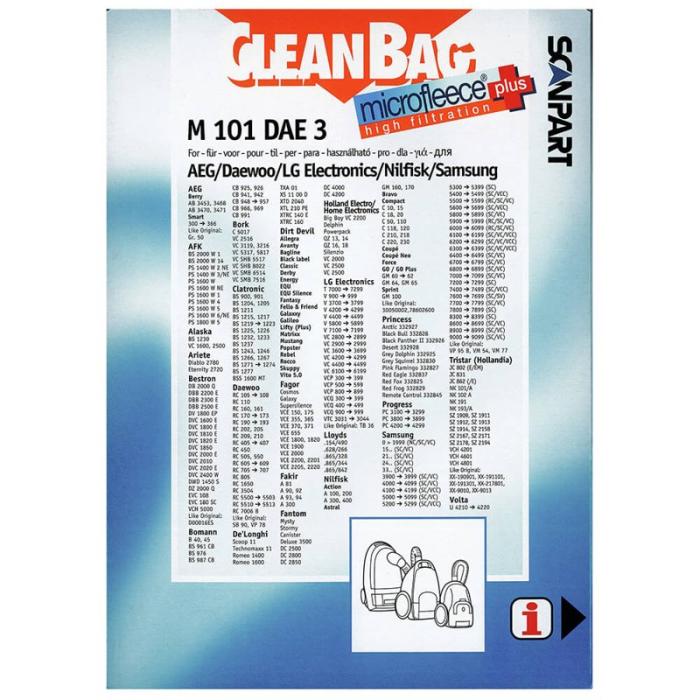 CLEANBAG - CLEANBAG Microfleece+ Dammsugarpåse Gr.50/VM77/VP78 4+1