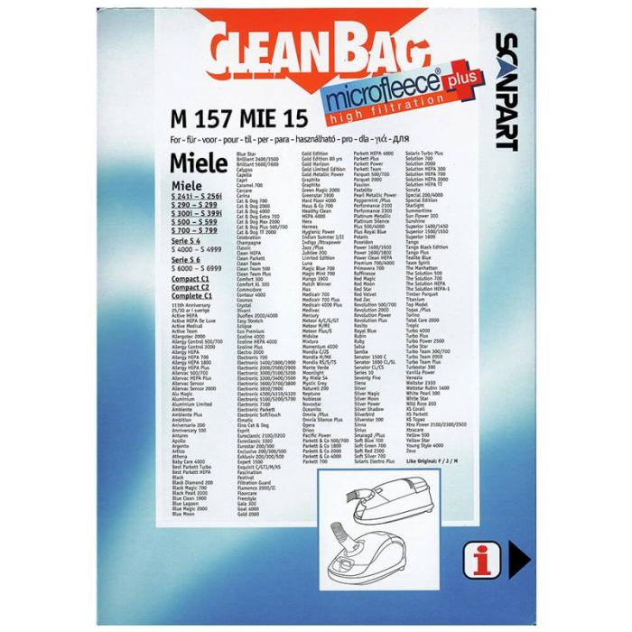 CLEANBAG - CLEANBAG Microfleece+ Dammsugarpåse Miele F/J/M 4+1