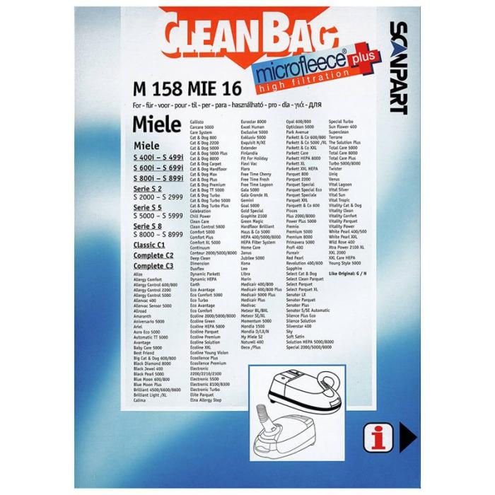 CLEANBAG - CLEANBAG Microfleece+ Dammsugarpåse Miele G/H/N 4+1