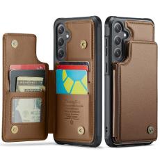 Caseme - CaseMe Mobilfodral f&ouml;r Samsung Galaxy S26 Plus Konstl&auml;der RFID 5 kort - Brun