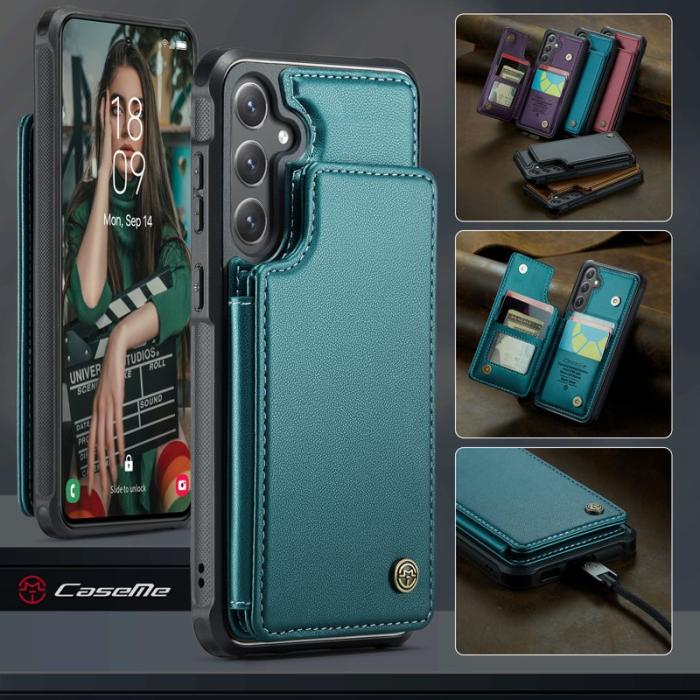 Caseme - CaseMe Mobilfodral för Samsung Galaxy S26 Plus Konstläder RFID 5 kort - Grön