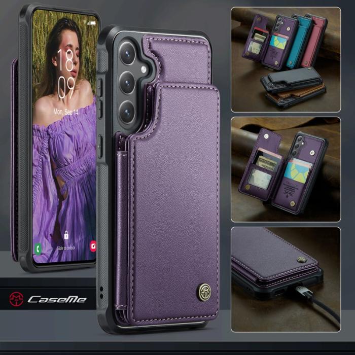 Caseme - CaseMe Mobilfodral för Samsung Galaxy S26 Plus Konstläder RFID 5 kort - Lila