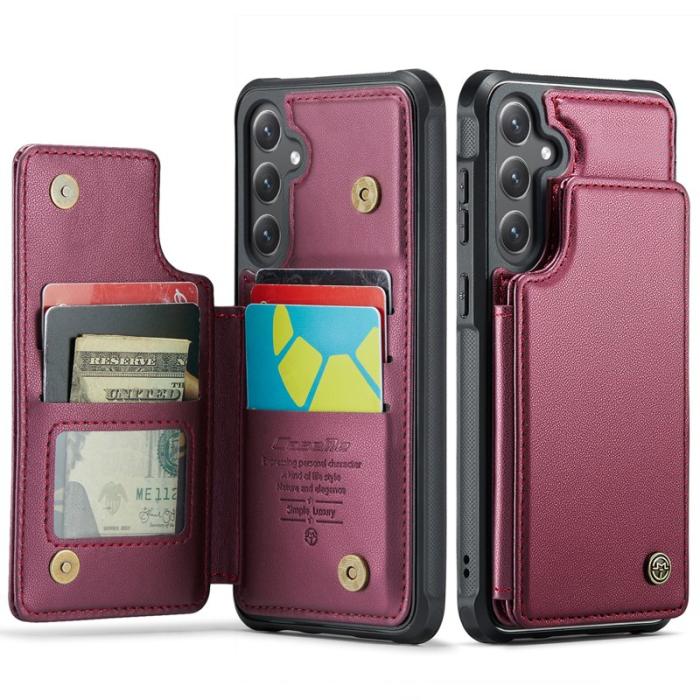 Caseme - CaseMe Mobilfodral för Samsung Galaxy S26 Plus Konstläder RFID 5 kort - Röd