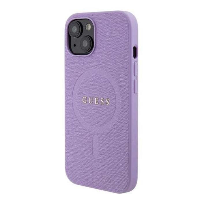 Guess - Guess iPhone 15 Plus Mobilskal Magsafe Saffiano - Lila