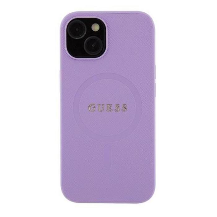 Guess - Guess iPhone 15 Plus Mobilskal Magsafe Saffiano - Lila