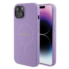 Guess - Guess Mobilskal till iPhone 15 Plus Magsafe Saffiano - Lila